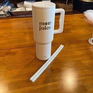 Karrie Locher Mom Juice Simple Modern White 40oz Tumbler